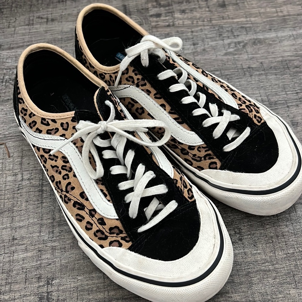 Cheetah Print Velvet Vans